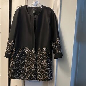 Alfani Black Floral Cape Jacket